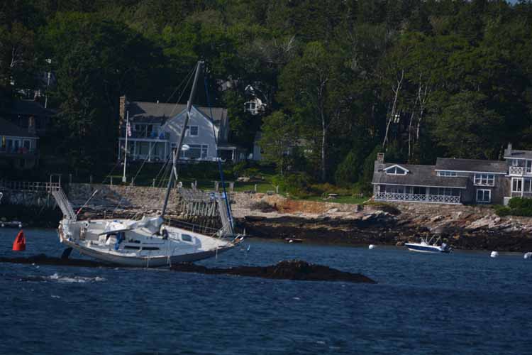 grounded sailboat